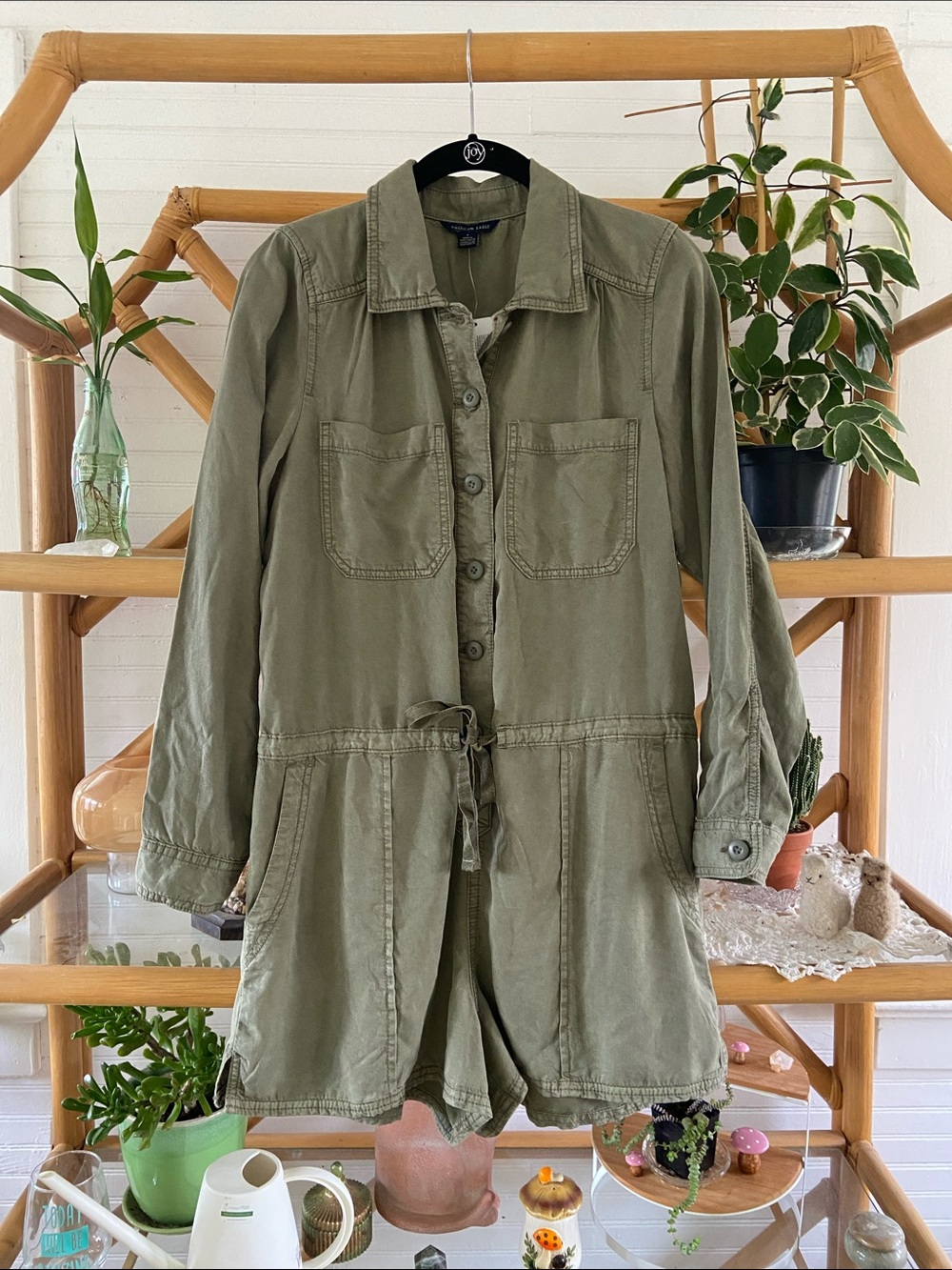 Olive Utility Romper Jacket - Women